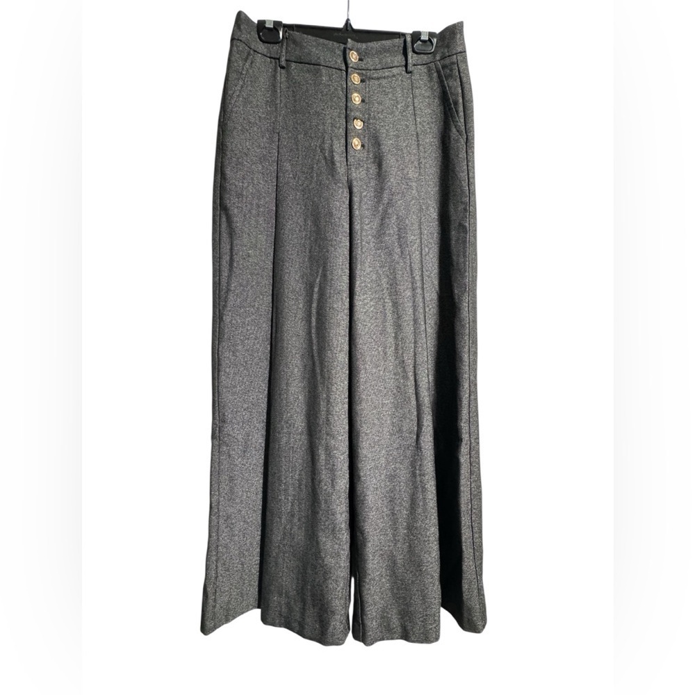 Cömmense High-Waisted Button-Front Wide-Leg Pants Size Large NWOT Chic Modern